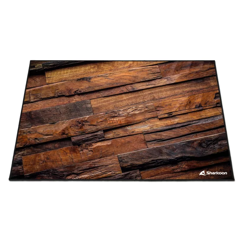 Sharkoon SKILLER SFM12 Wood podložka pod herné kreslo, 140 x 100 cm, hnedá