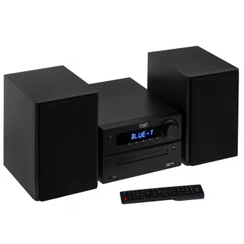 Mini Hi‑Fi stereo systém Adler AD 1917 — Bluetooth V5.3, CD/USB/MP3, 2×25 W RMS, FM tuner, 4‑pásmový ekvalizér, AUX, čierny