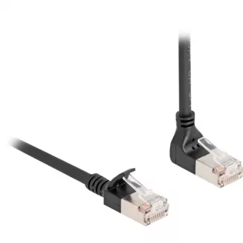 Delock - sieťový kábel - RJ-45 (M) zahnutý nahor na RJ-45 (M) rovný - 2,0 m - 4,5 mm - S/FTP - CAT 6a - tienený, bez halogénov - čierny (80288)