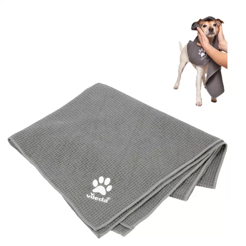 Uterák VILEDA Pet Wipes 172650 450x700 mm, polyester, prateľný v práčke, sivý