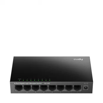 Upravovateľný switch Cudy GS108E 8-portový Gigabit Ethernet, 8x 10/100/1000 Mbps, kovové puzdro, 16 Gbps switching, IGMP & DHCP Snooping