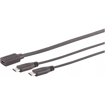 USB kábel S/CONN 13-20020 USB 2.0 0,3 m USB-C 2 x USB-C čierny