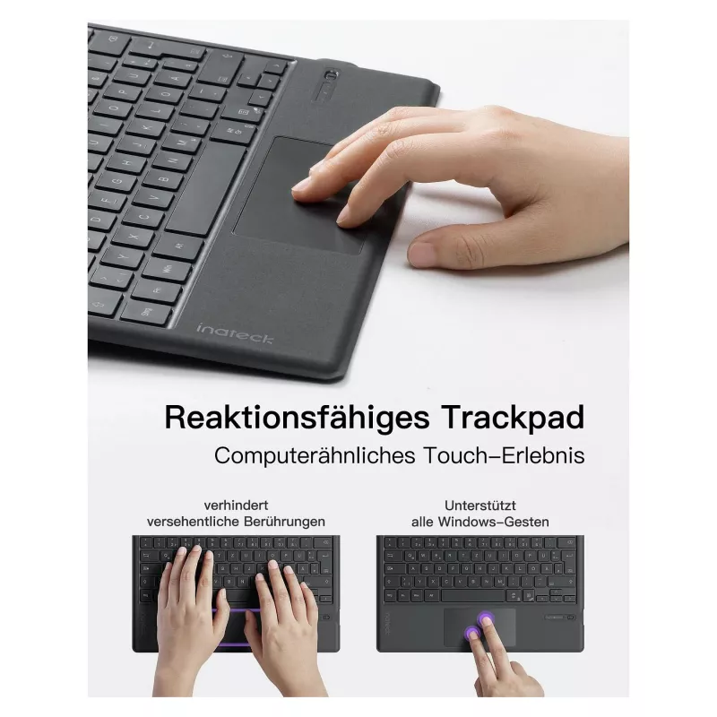 inateck klávesnica Surface sivá, Sureface GO 1-4 Com. QWERTZ