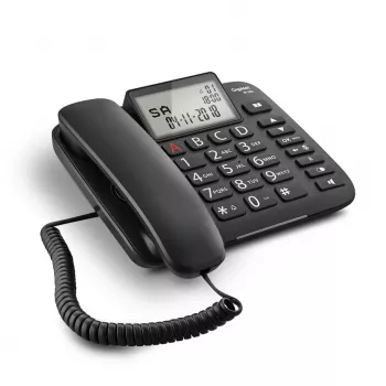 Analógový telefón Gigaset DL380 s identifikáciou volajúceho, káblové slúchadlo, čierny
