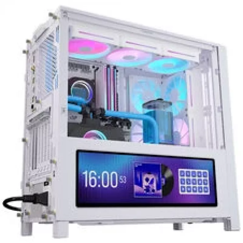 Corsair FRAME 4000D LCD RS PC skriňa, Midi-Tower, ATX, ARGB, tvrdené sklo - biela