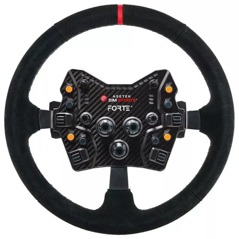 Asetek SimSports veniec volantu, znížený, 340 mm - čierny, velúrová koža