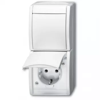 Zásuvka Busch-Jaeger 2601/6/20 EW-54 CEE 7/3 2P+E 16A 250V IP44 biela