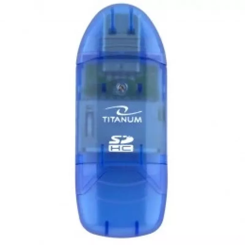 Titanum TA101B externá čítačka kariet, USB 2.0, MicroSDHC/miniSD/MMC/SD/SDHC, modrá