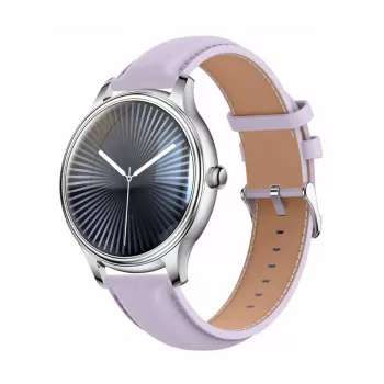 Smart hodinky Colmi L28 strieborno-fialové s fialovým koženým remienkom