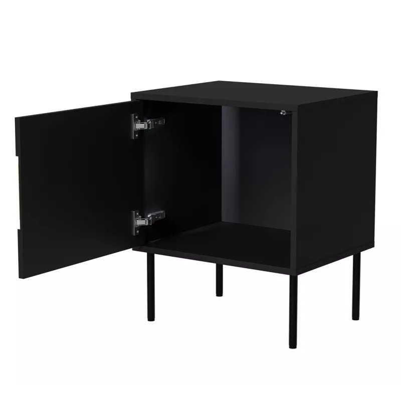 Nočný stolík Cama INSERTO, 2 ks, 50x40x61,5 cm, čierny + LED