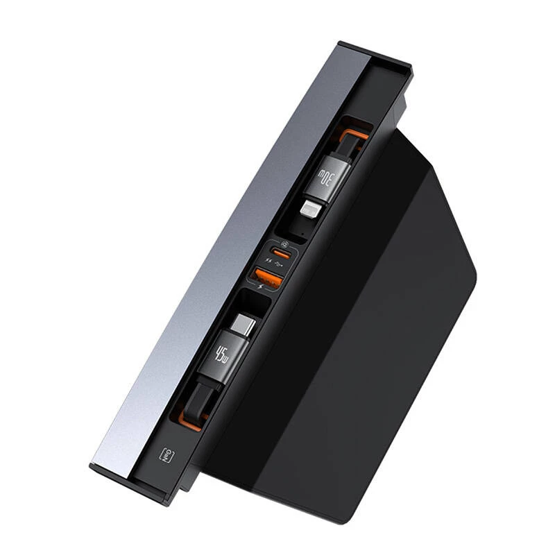 Hub Baseus T-Space s káblami USB-C na Lightning pre vozidlá Tesla (čierna)