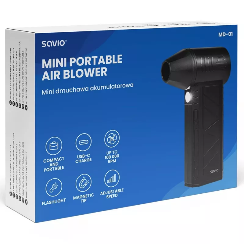Savio MD-01 fúkač na listy 60 W 7,4 V 140 km/h lithium-ion (Li-Ion)