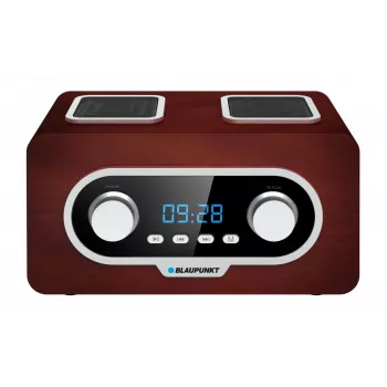 Prenosné rádio BLAUPUNKT PP5.2BR — FM vreckové rádio, 60 pamäťových miest, USB/MP3, AUX, nabíjateľná batéria 1000 mAh, 3 W RMS, bronzová
