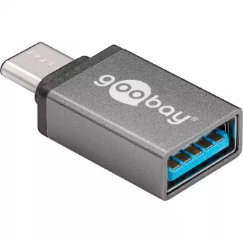 Wentronic Goobay USB-C™ adaptér - USB 3.0 A konektor samica, sivý - na prepojenie medzi USB-C™ a USB-A zariadeniami (56621)