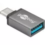 Wentronic Goobay USB-C™ adaptér - USB 3.0 A konektor samica, sivý - na prepojenie medzi USB-C™ a USB-A zariadeniami (56621)