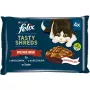 FELIX Tasty Shreds s hovädzím a kuracím - 4x 80g