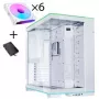 Lian Li O11 Dynamic EVO RGB PC skriňa bundle, Midi-Tower, ARGB, tvrdené sklo + 6x UNI FAN SL-INF Reverse Blade ventilátor - biela