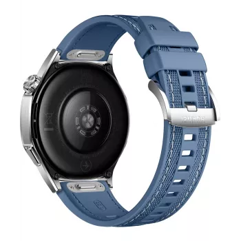 Smartwatch HUAWEI WATCH GT5 46 mm – 1,43 palca AMOLED, GPS, 524 mAh, puzdro z ušľachtilej ocele, modrý tkaný remienok