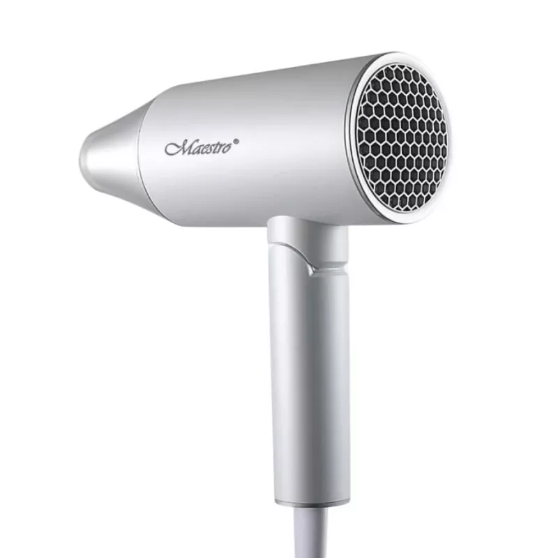 Fén Maestro MR-213 2100W sklopná rukoväť, 2 rýchlosti, studený vzduch, dvojstenný koncentrátor, strieborný