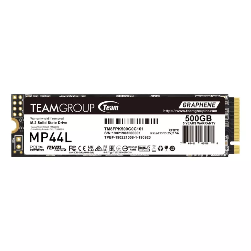 SSD disk Team Group 500 GB M.2 PCI Express 4.0 NVMe TM8FPK500G0C101