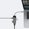 USB‑Type‑C hub Green Cell HUBGC01 — 7 portov: 3×USB‑A 3.2 Gen 1, 1×USB‑C 3.2 Gen 1, HDMI, microSD+SD čítačka kariet — strieborný