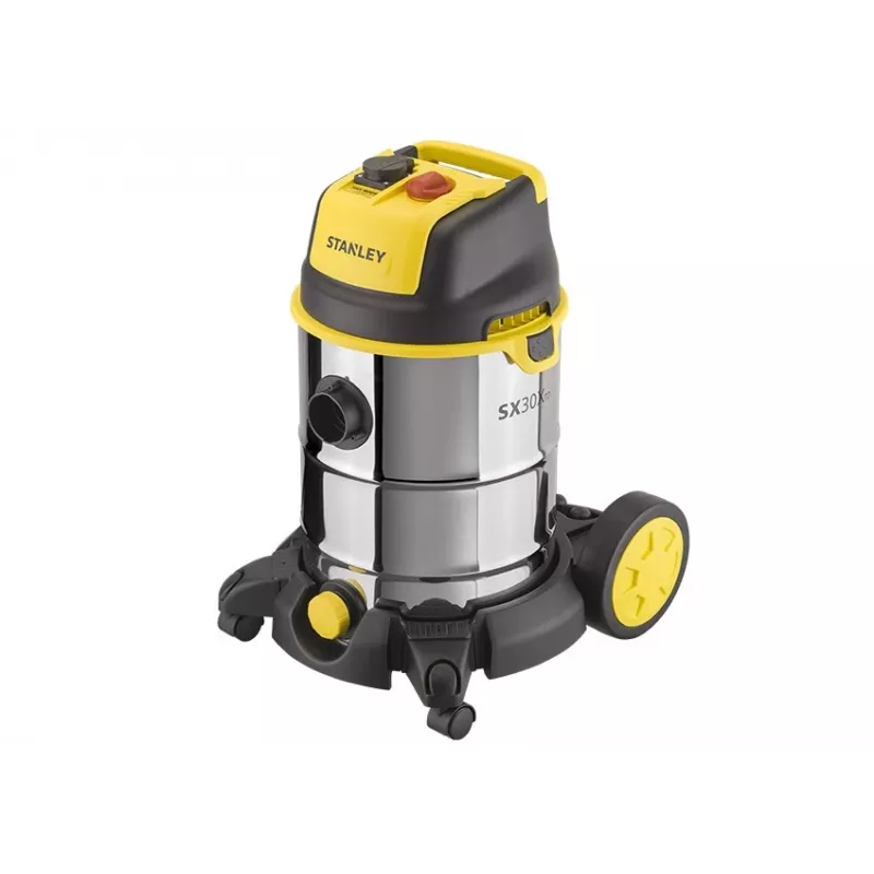 STANLEY SXVC30XTDE vysávač na mokré aj suché vysávanie, 30 l, 1600 W, nehrdzavejúca oceľ, čierno-žltý