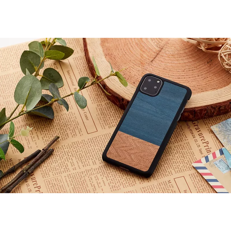 Puzdro na smartphone man and wood pre iPhone 11 Pro – denimovo čierna