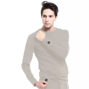 Blúzka Glovii GJ1GL okrúhly výstrih dlhý rukáv sivá elastan polyester