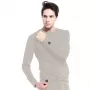 Blúzka Glovii GJ1GL okrúhly výstrih dlhý rukáv sivá elastan polyester