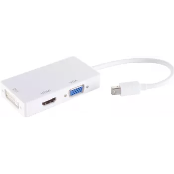 shiverpeaks ®-BASIC-S--adaptér Mini DisplayPort konektor samec na HDMI/DVI/VGA konektor samica, biely (BS10-01015)