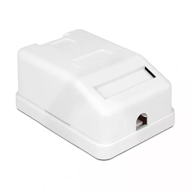 Delock 86235 krabica Keystone na povrchovú montáž, 1 port, s ochranou proti prachu, biela