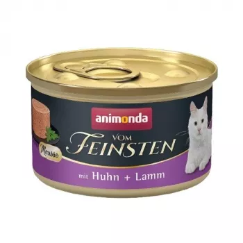 animonda Vom Feinsten Mousse s kuracím a jahňacím vlhké krmivo pre mačky 85 g