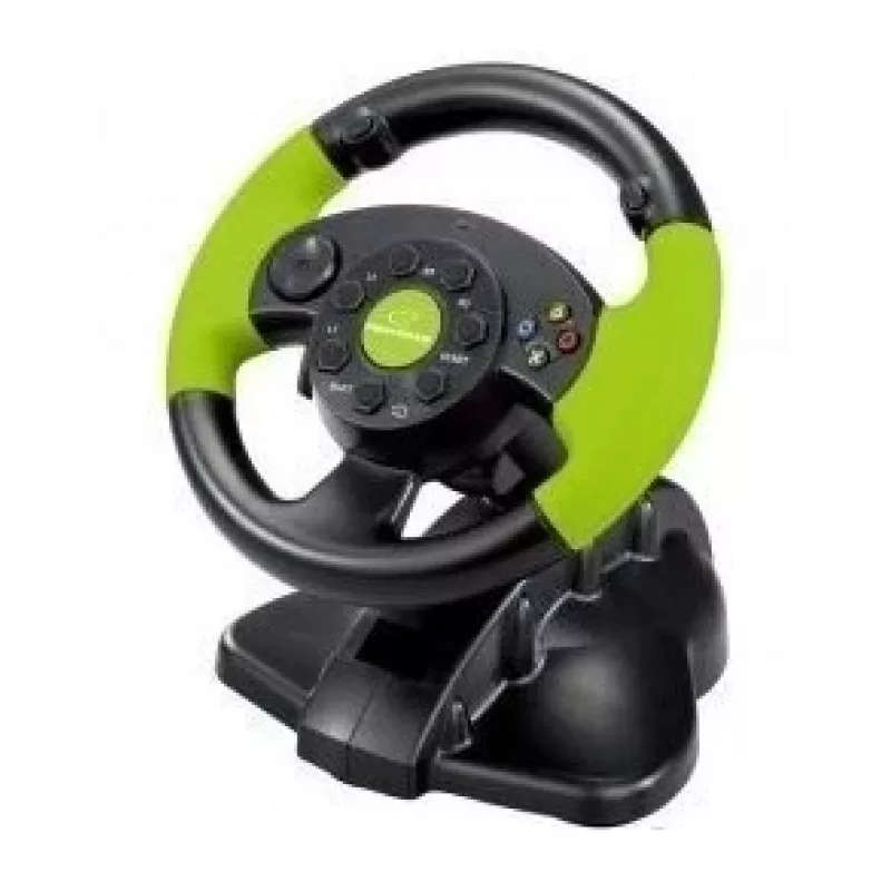 Esperanza EG104 High Octane volant s pedálmi, PC/PS3/Xbox 360, čierno-zelený