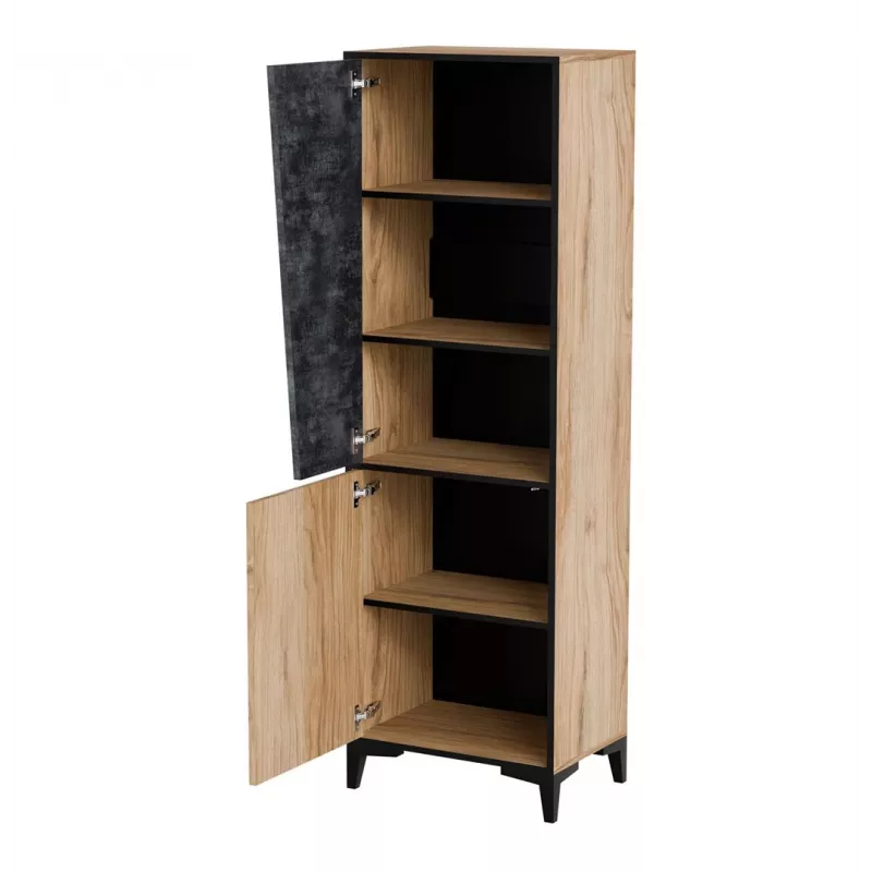 Regál cama meble OVO 2D knižnica 50×38×182,5 cm dub/betón