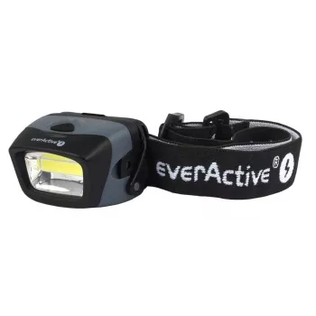 Čelová lampa everActive HL-150, lampa na hlavu, 150 lm, 3 W, IPX4, 3×AAA, čierna