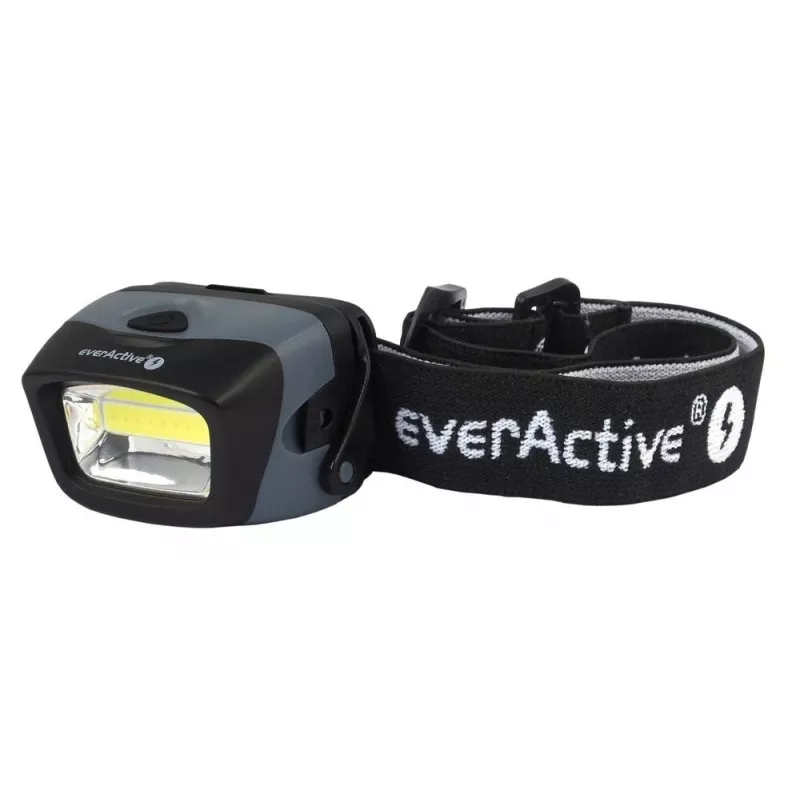 Čelová lampa everActive HL-150, lampa na hlavu, 150 lm, 3 W, IPX4, 3×AAA, čierna