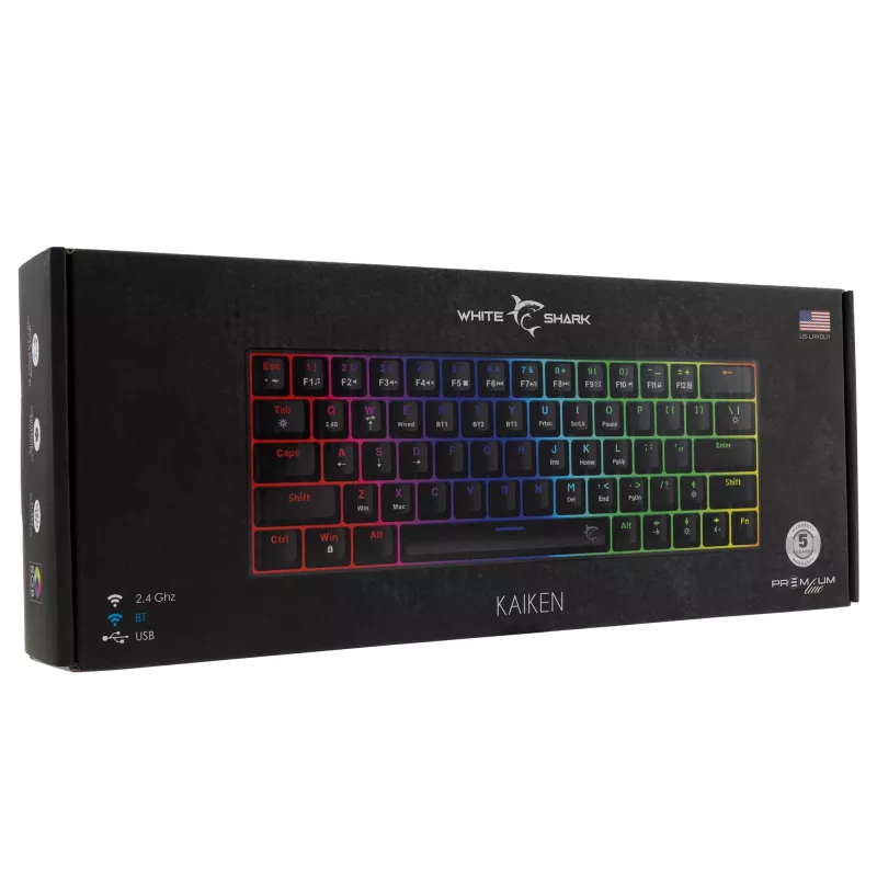 White Shark Kaiken GK-003111 Premium Line mechanická klávesnica, Red Switch, rozloženie US