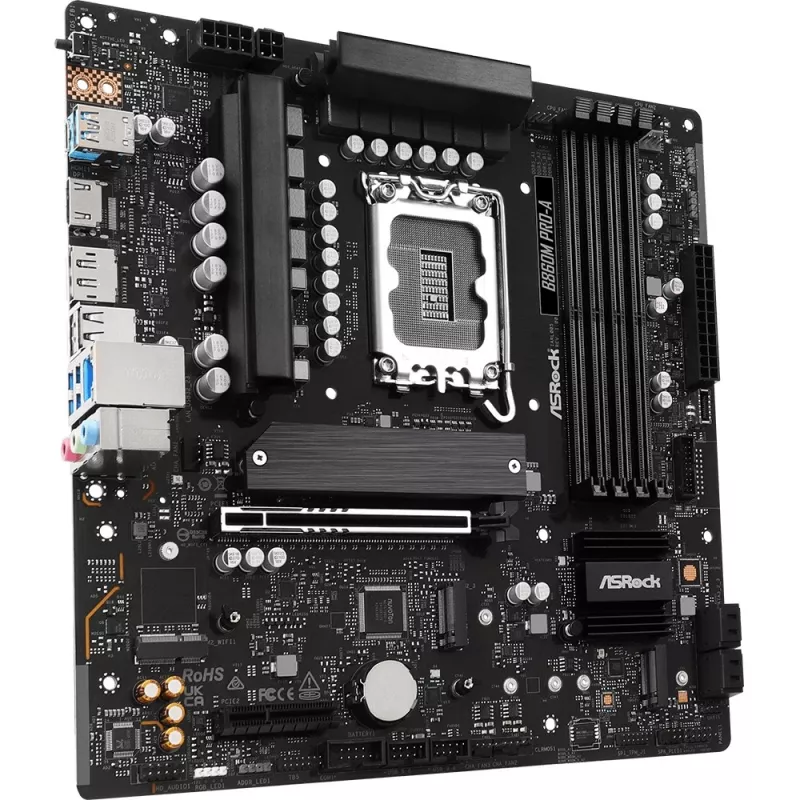 Základná doska ASRock B860M Pro-A micro ATX — Intel B860, LGA 1851, DDR5, 4 DIMM, až do 256 GB, 2.5Gb Ethernet