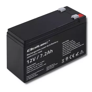 Qoltec 53062 AGM batéria | 12V | 7,2 Ah | max 108A