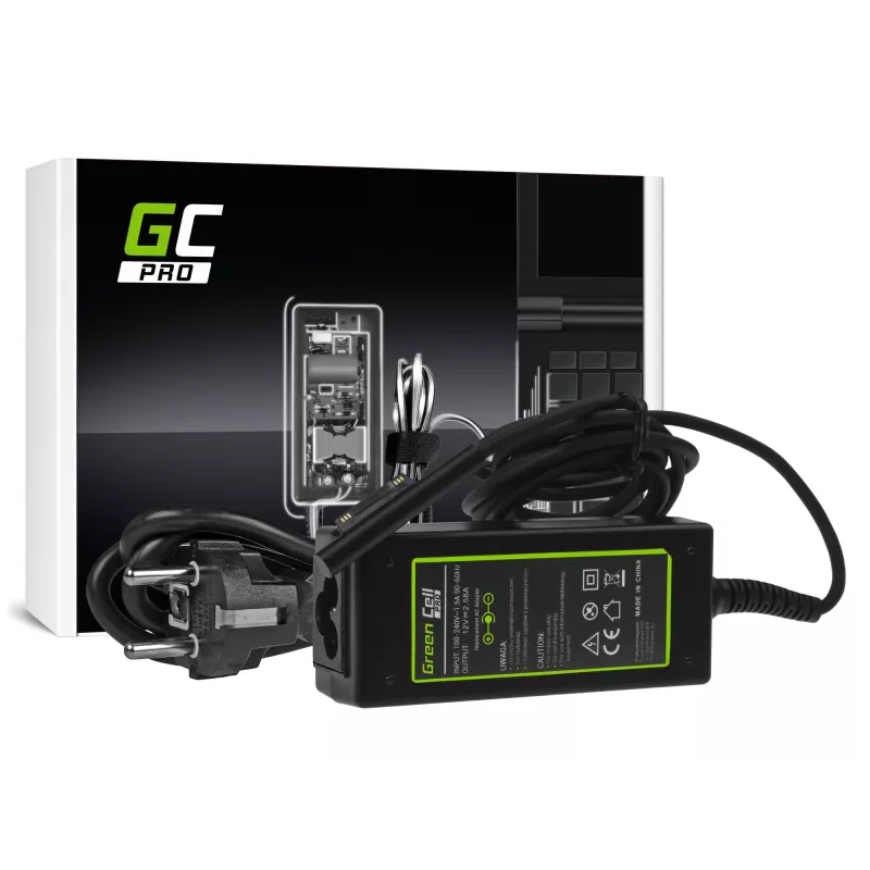 Napájací zdroj Green Cell AD63P 36W 12V 2,58A interiérová nabíjačka do notebooku, čierna