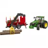 BRUDER John Deere 7R 350 s lesným návesom a 4 kmeňmi stromov