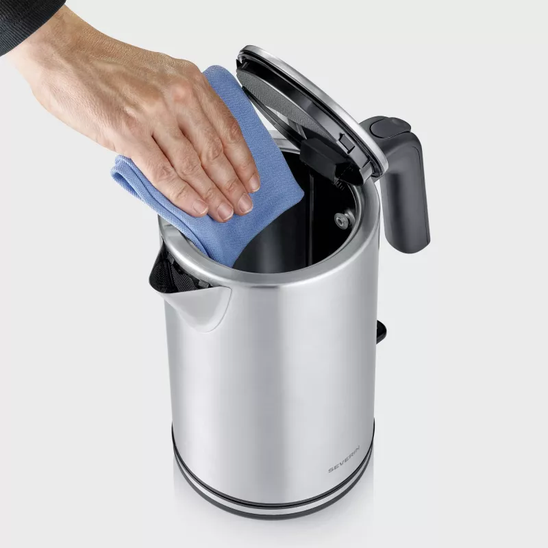 Rýchlovarná kanvica SEVERIN WK 3449 — 1,7 l, 2400 W, nerez/plast, čierno-strieborná