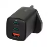 iBOX C-65 čierny, univerzálna GaN 65 W nabíjačka s UK konektorom