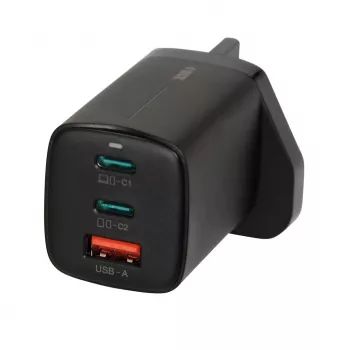 iBOX C-65 čierny, univerzálna GaN 65 W nabíjačka s UK konektorom