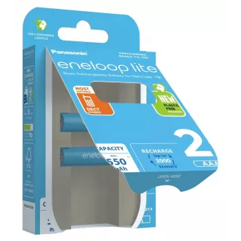 Nabíjateľné batérie PANASONIC ENELOOP LITE AAA 550 mAh 2 ks (BK-4LCCE/2CP)