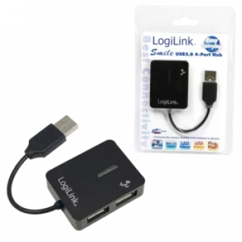 USB hub LOGILINK UA0139 – 4‑port USB 2.0, 480 Mbit/s, čierny