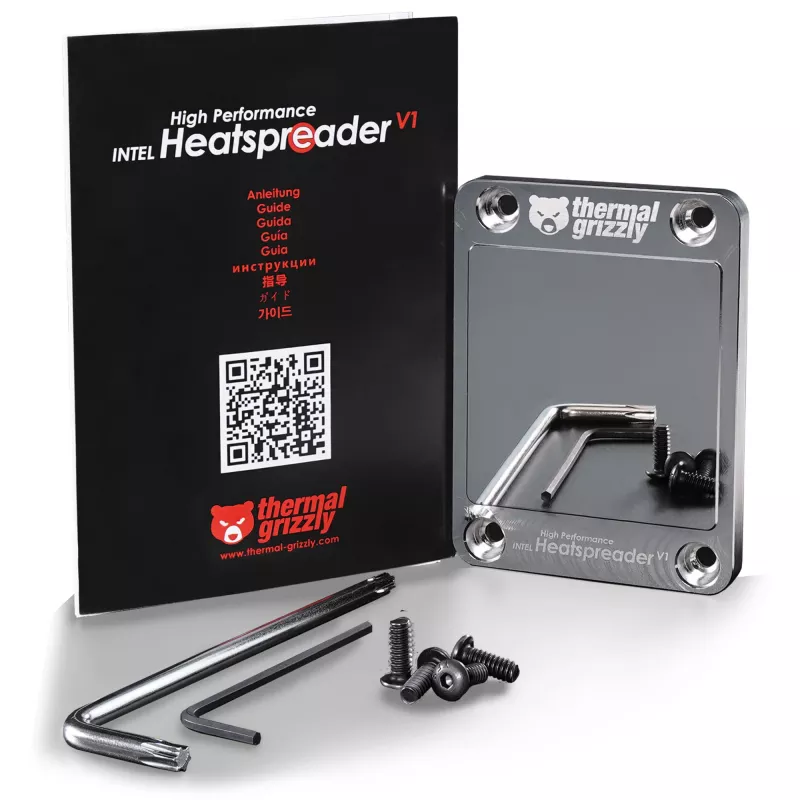 Thermal Grizzly rozvádzač tepla Intel High Performance Heatspreader V1 – kovové teplovodivé rozhranie pre chladenie CPU