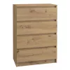 Komoda top e shop M4 ARTISAN – 4 zásuvky, dub, 700×400×970 mm, drevotrieska