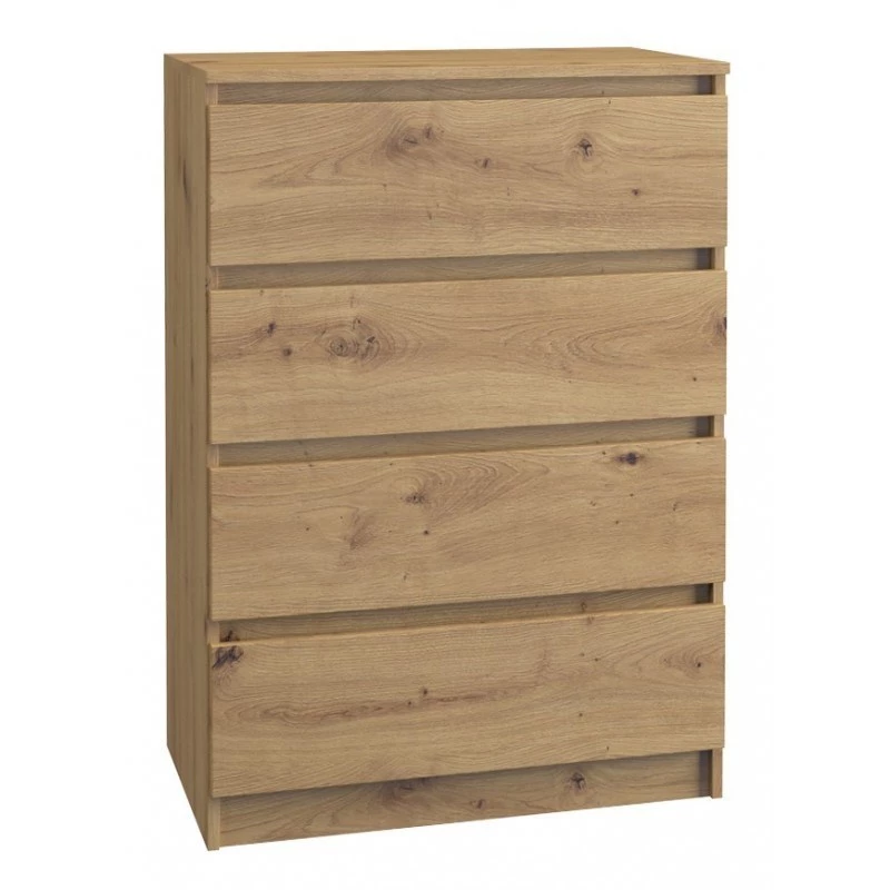 Komoda top e shop M4 ARTISAN – 4 zásuvky, dub, 700×400×970 mm, drevotrieska