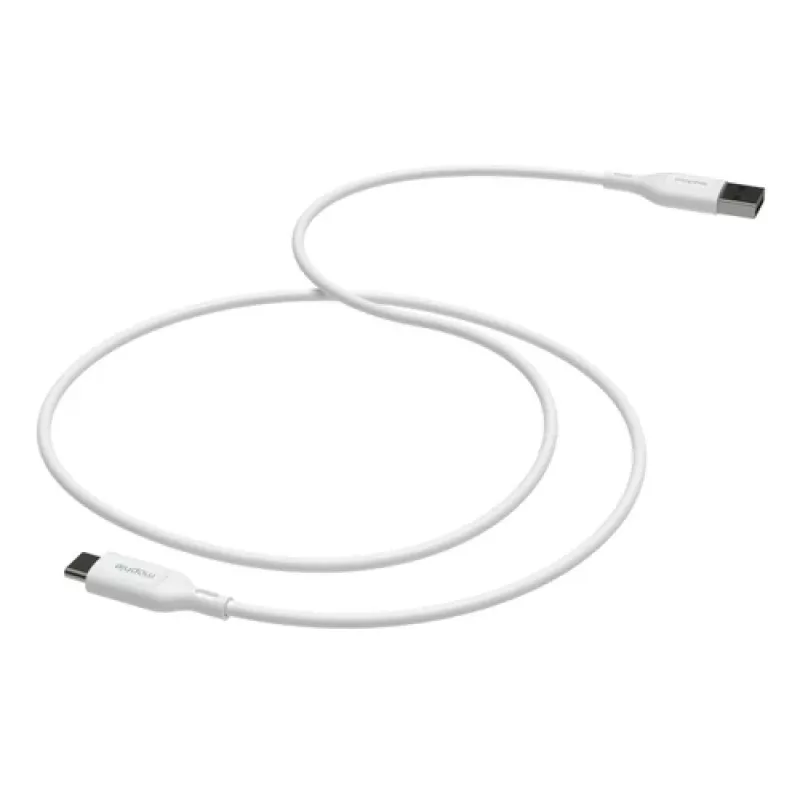 mophie essentials USB-C na USB-A | nabíjací kábel 2 m, biela, 2 m, USB A, USB C, biela